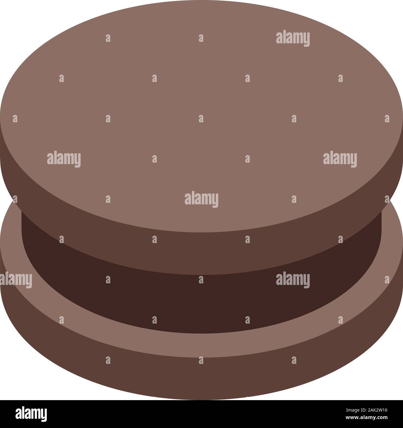 Chocolate cookie icon, isometric style Stock Vector