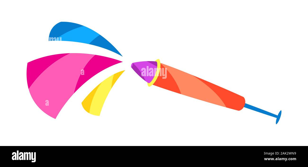 Illustration of Happy Holi water gun with paint Stock Vector Image