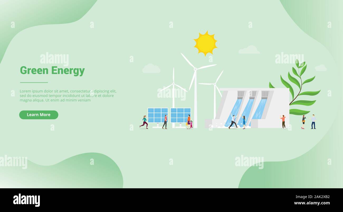 renewable energy or green energy for website template or landing ...