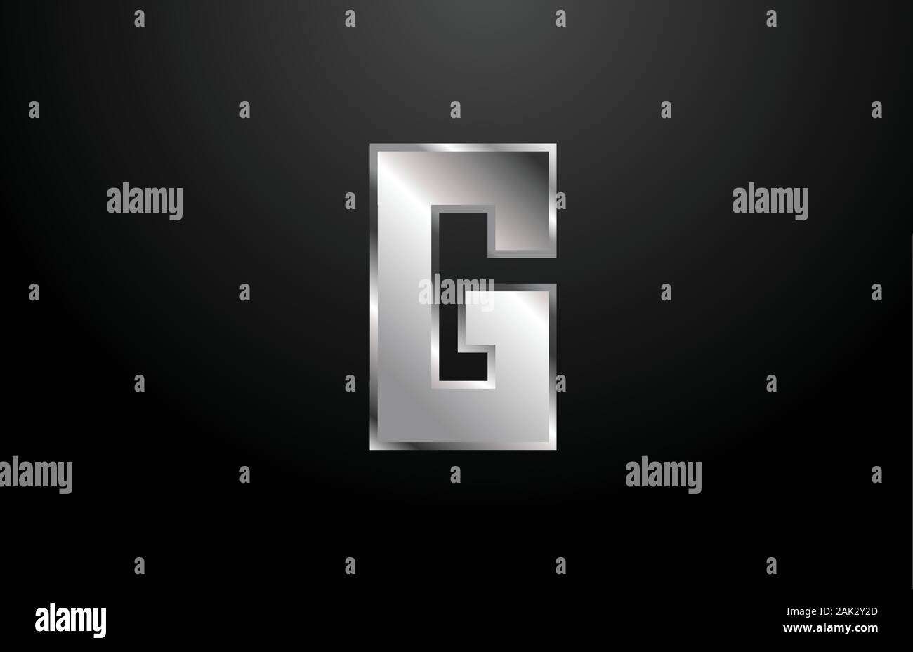silver metal alphabet letter G logo icon template. Suitable for a ...
