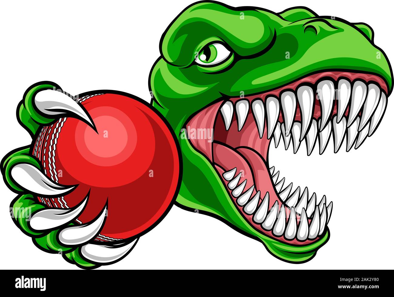 Dinosaur Cricket Player Animal Sports Mascot Stock Vector Image & Art