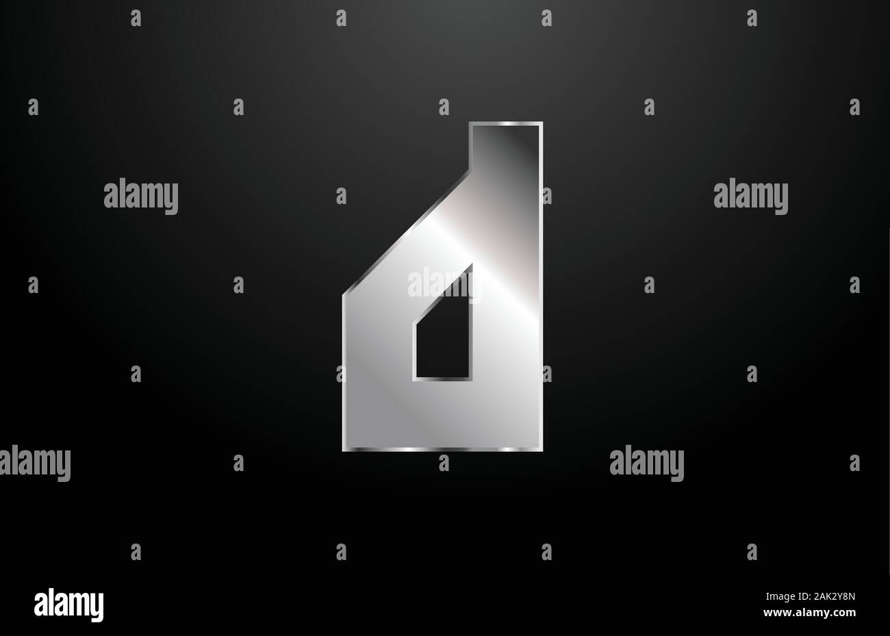 silver metal alphabet letter D logo icon template. Suitable for a ...