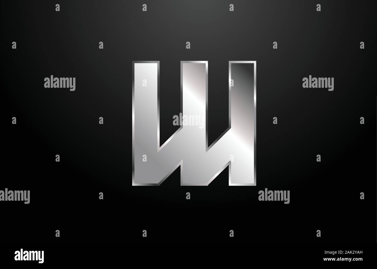 silver metal alphabet letter W logo icon template. Suitable for a ...