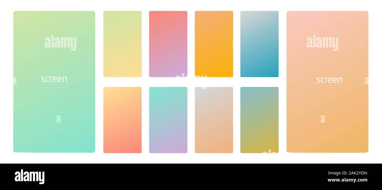 Vibrant and smooth pastel gradient soft colors set for devices, pc and ...