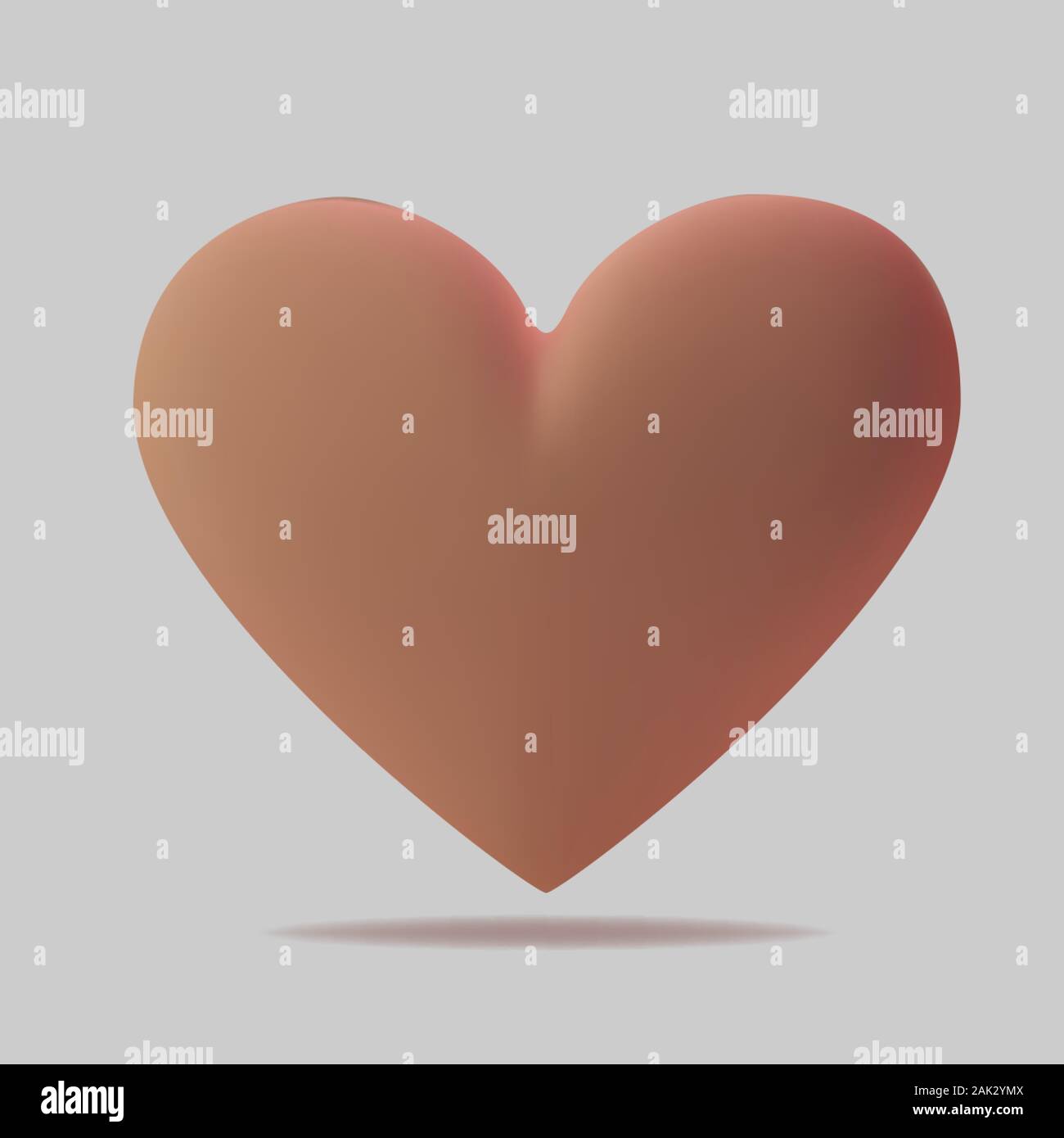 Realistic 3d pink heart. Happy Valentines Day greeting card. Love and ...