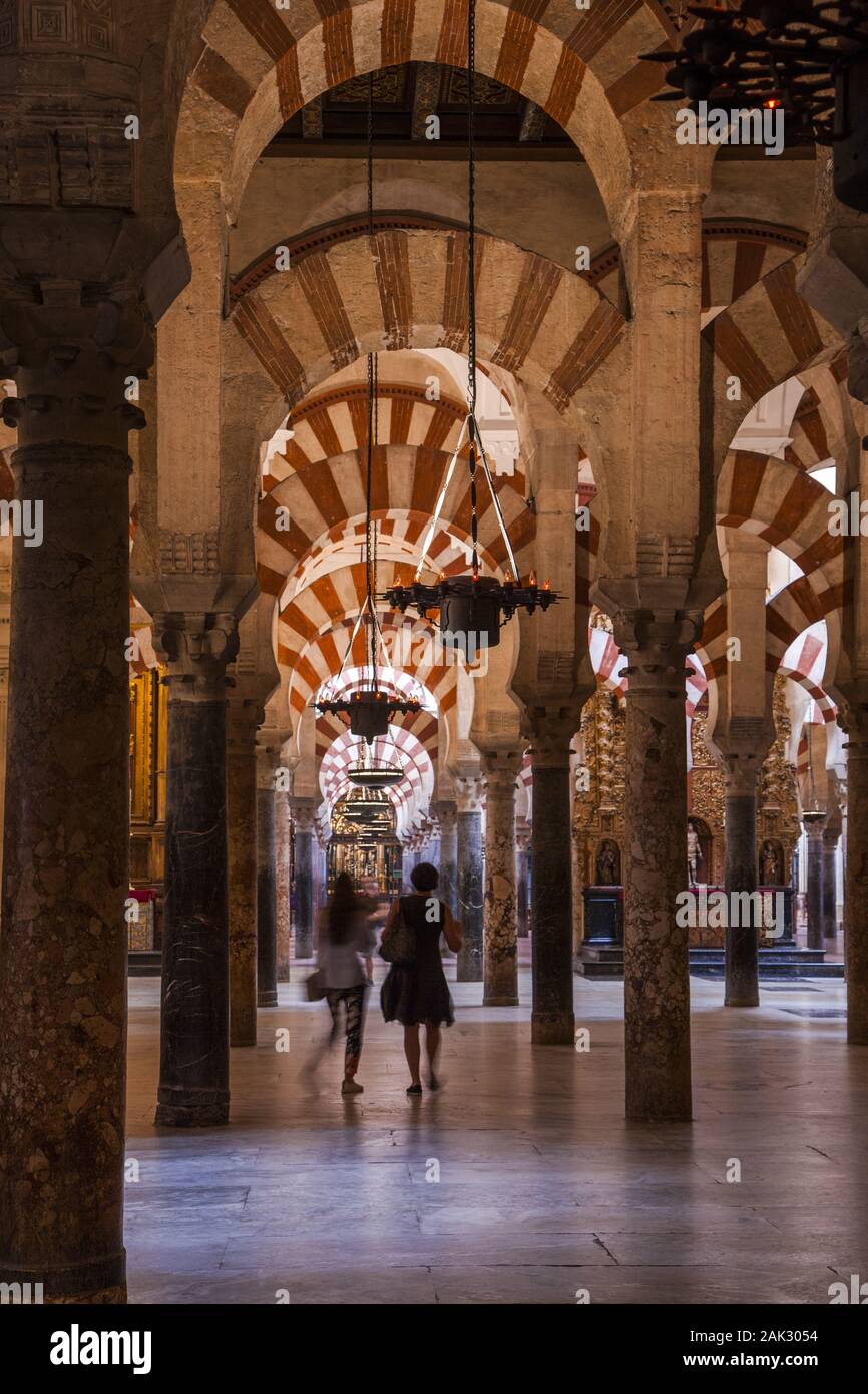 Provinz Cordoba/Cordoba Stadt: Mezquita-Catedral von Cordoba, Blick in das Innere der einstigen Moschee und heutigen Kathedrale, Andalusien | usage wo Stock Photo