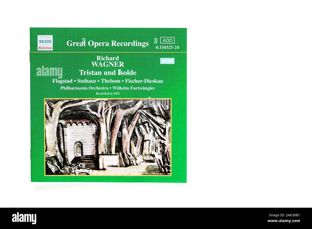 Cover of the historic recording on cd of Wagner's tragic opera Tristan und Isolde performed by the Philharmonia orchestra under Furtwangler. Stock Photo