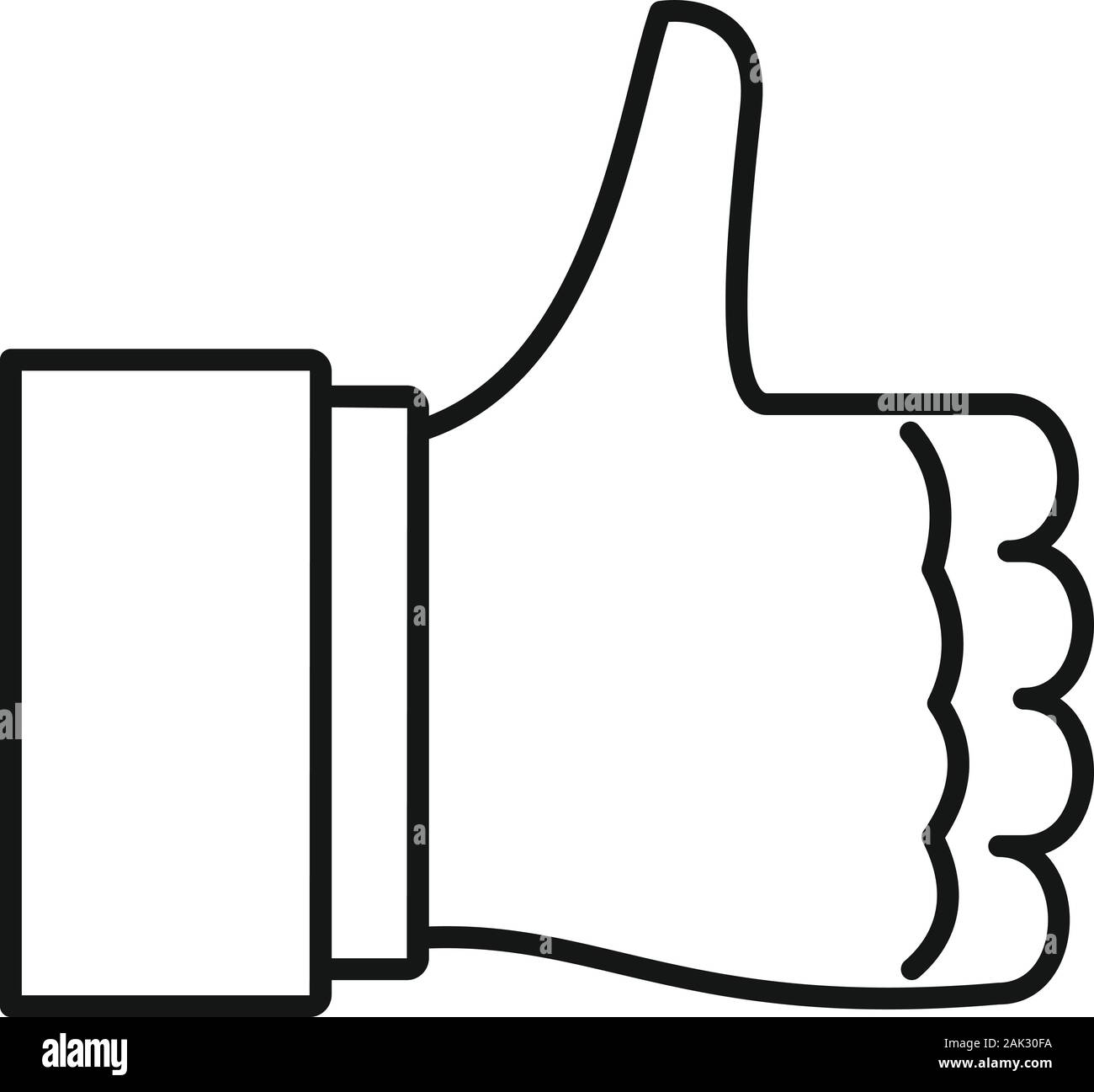 Thumb up icon. Outline thumb up vector icon for web design isolated on ...