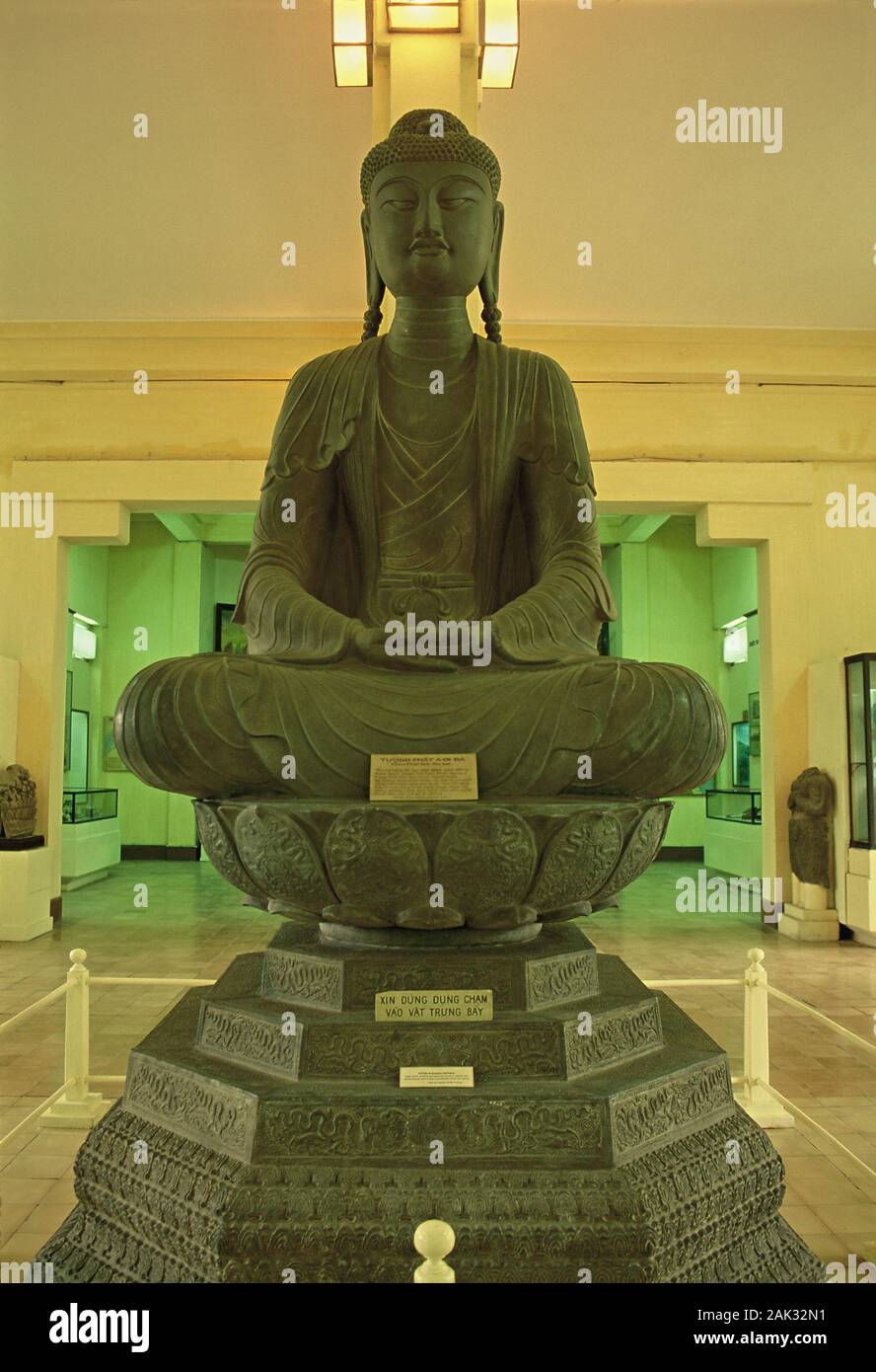 A statue of Buddha is exhibited in the Historic Museum in Hanoi, that
