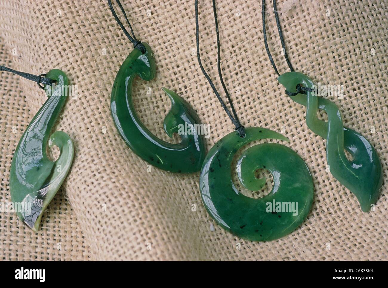 Finest jade jewelry is offered in Hokitika on the South Island of New Zealand. (Undated picture