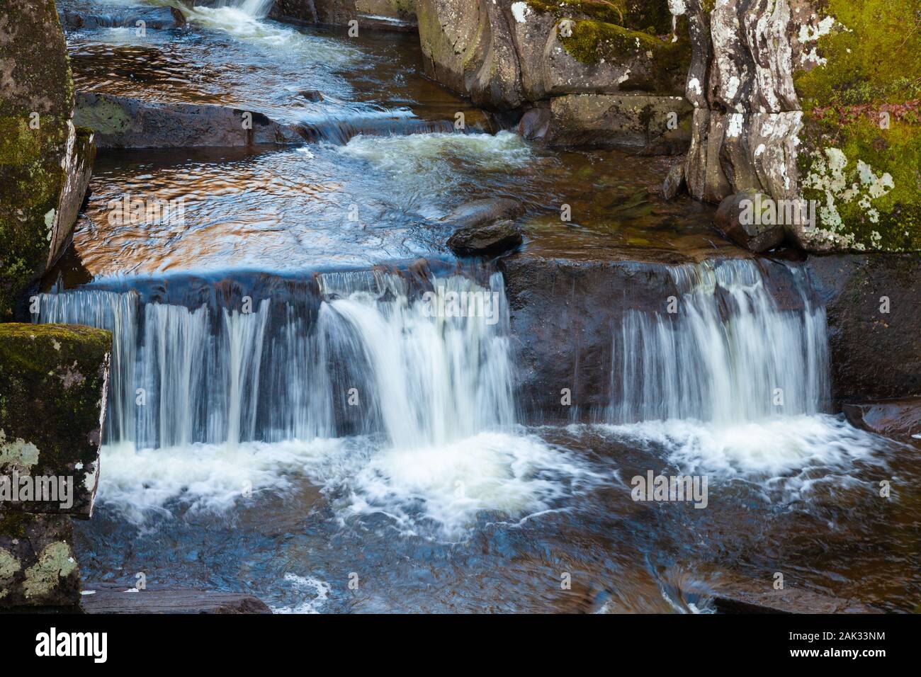 Bracklin Falls near Callander. Stock Photo