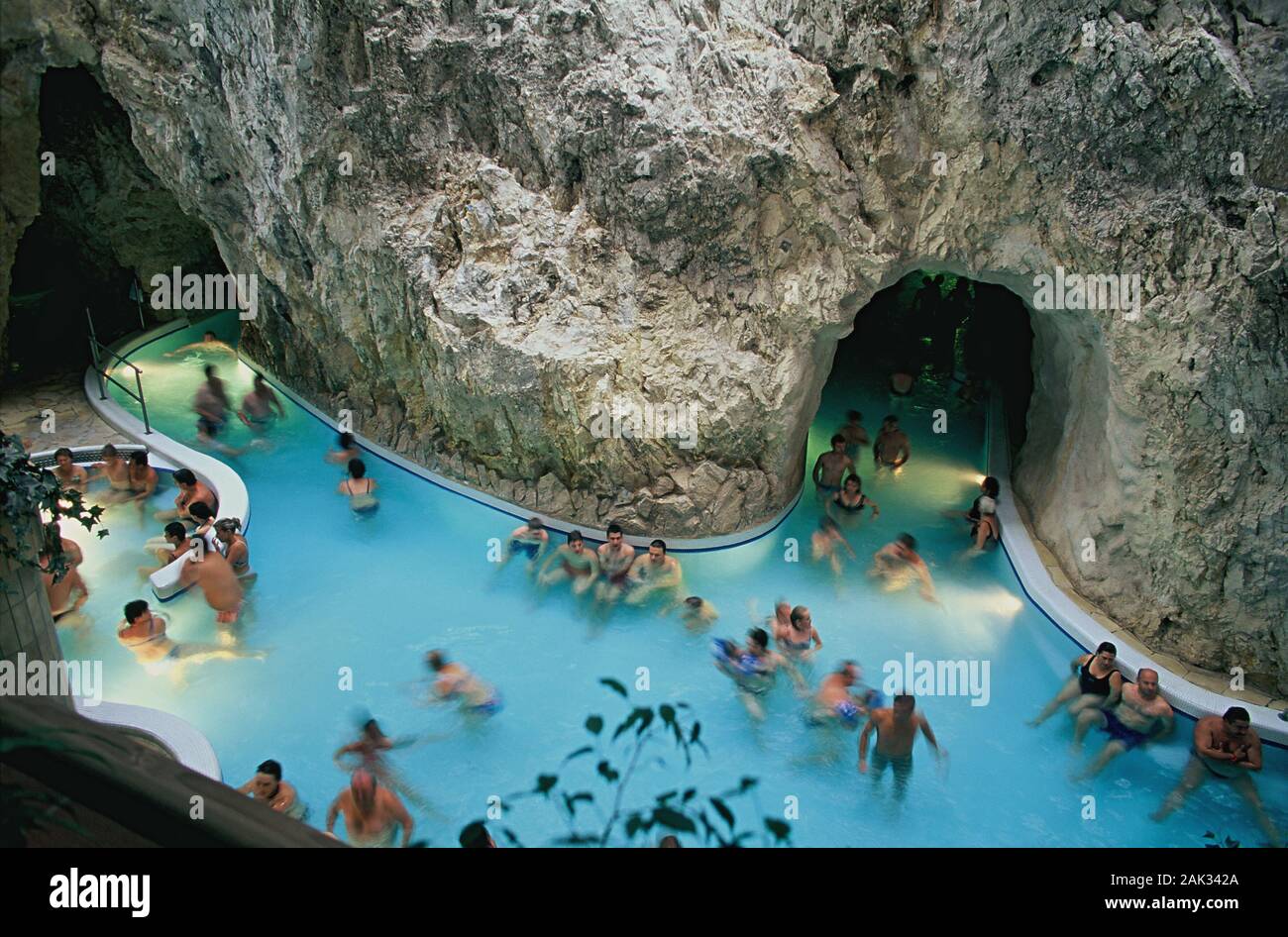 A natural cave bath is a tourist attraction in Tapolca, a suburb of the town Miskolc, Hungary. (Undated picture) | usage worldwide Stock Photo