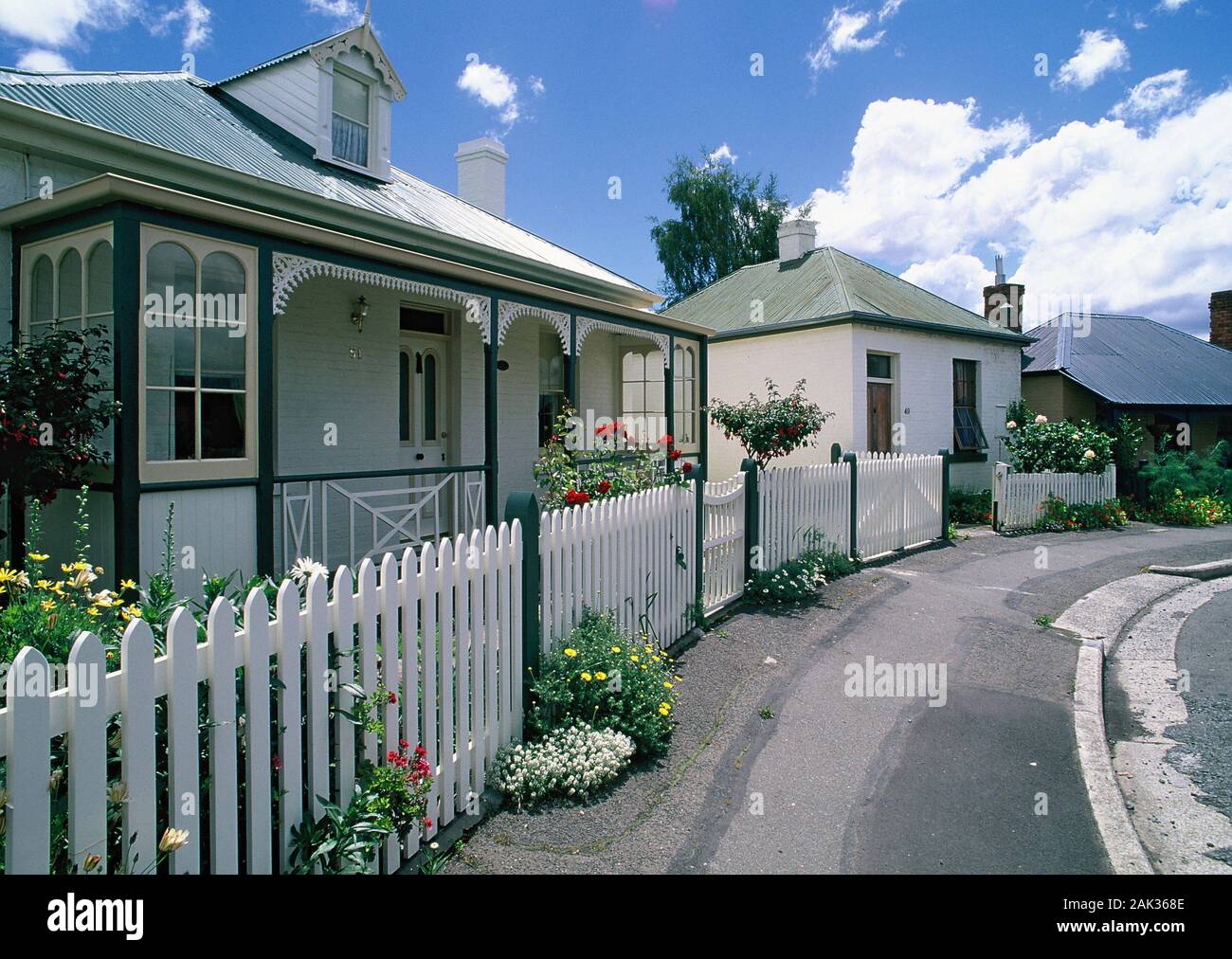 View of houses at Battery Point, the old port area in Hobart (Tasmania), Australia. (undated