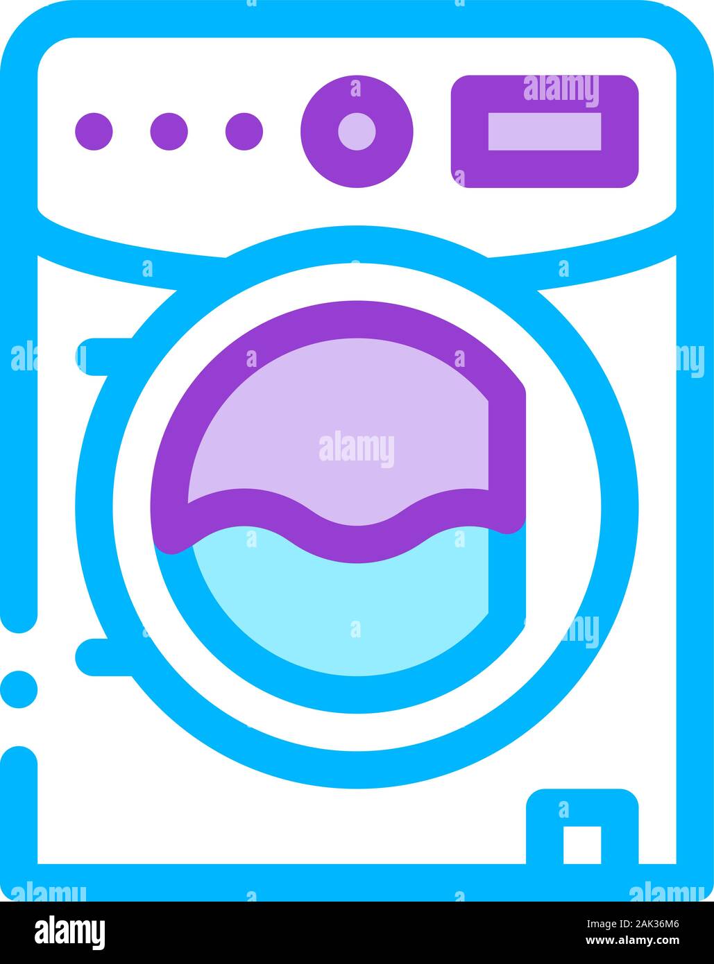 Laundry Service Machine Vector Thin Line Icon Stock Vector Image & Art ...
