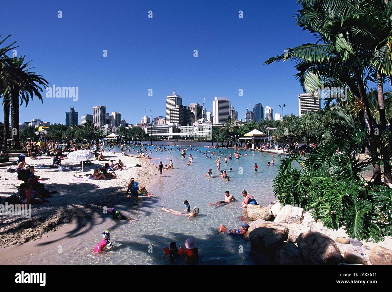 South Bank Parklands are located at South Bank in Brisbane, Queensland,  Australia Stock Photo - Alamy