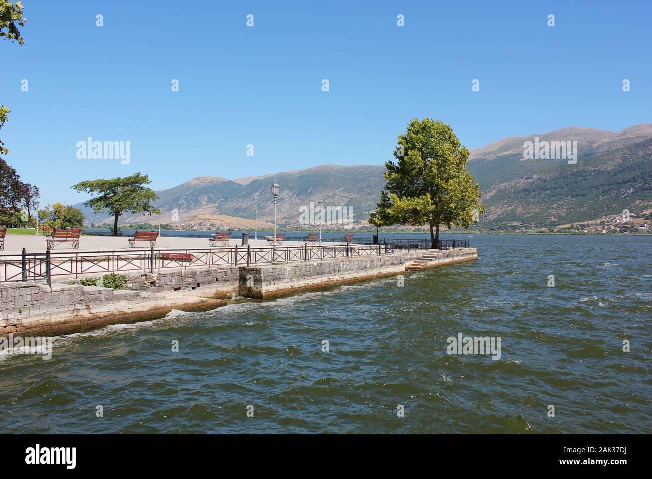 Landscape of Lake Pamvotida in Ioanina Greece Stock Photo - Alamy