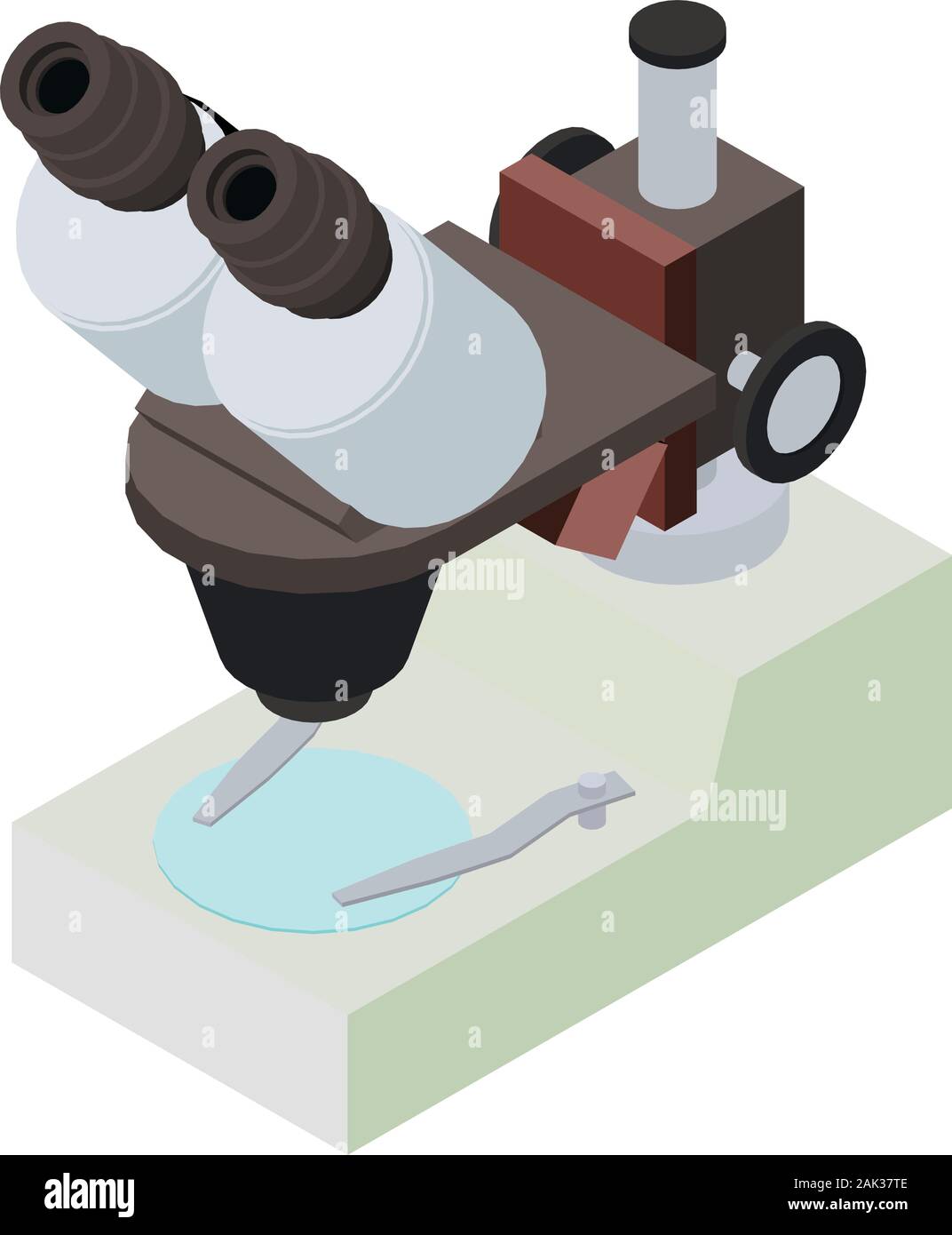 Medicine microscope icon. Isometric of medicine microscope vector icon ...
