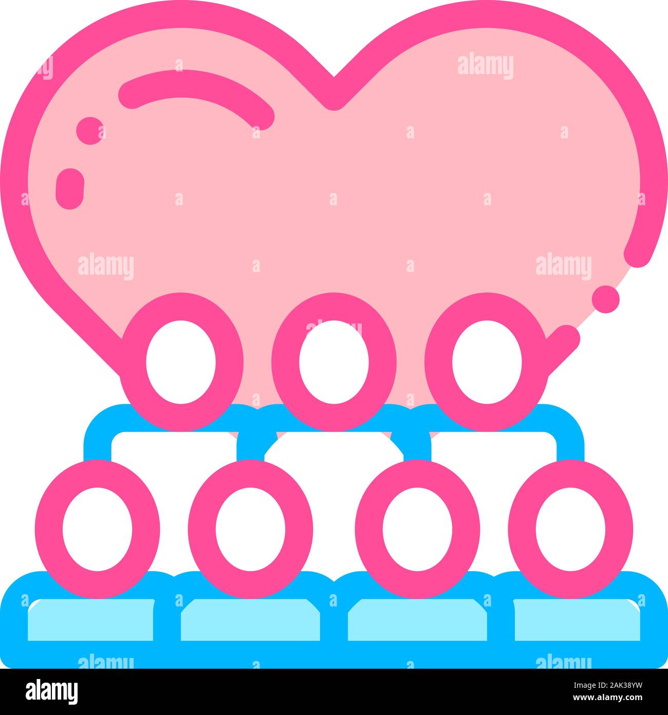 Volunteers Support Love Vector Thin Line Icon Stock Vector
