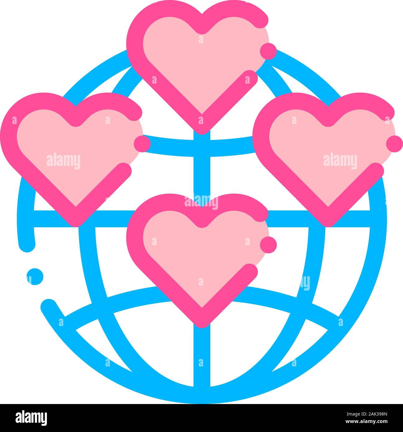 Universe Volunteers Support Vector Thin Line Icon Stock Vector