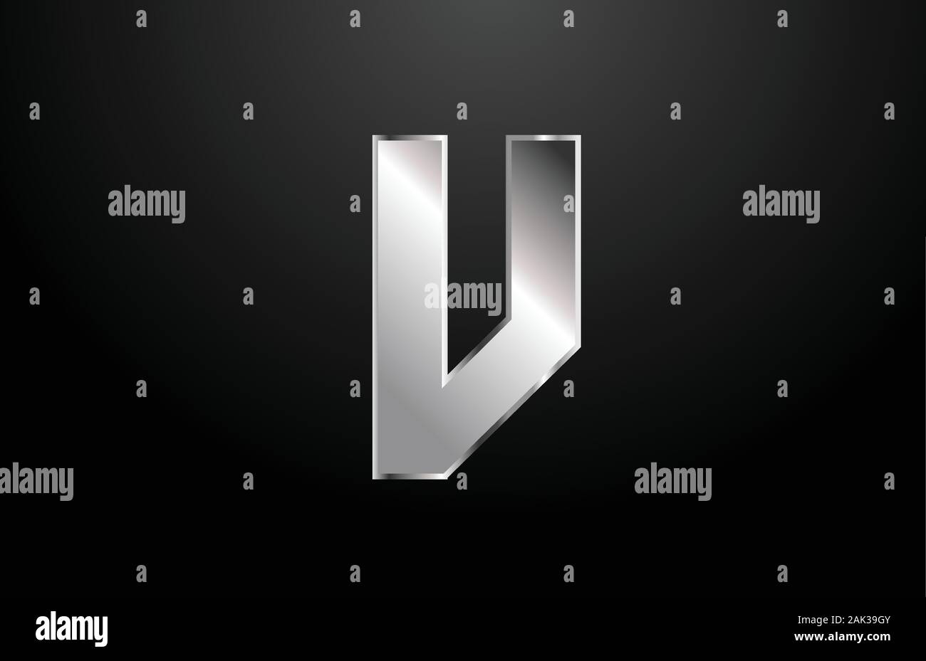 silver metal alphabet letter V logo icon template. Suitable for a ...