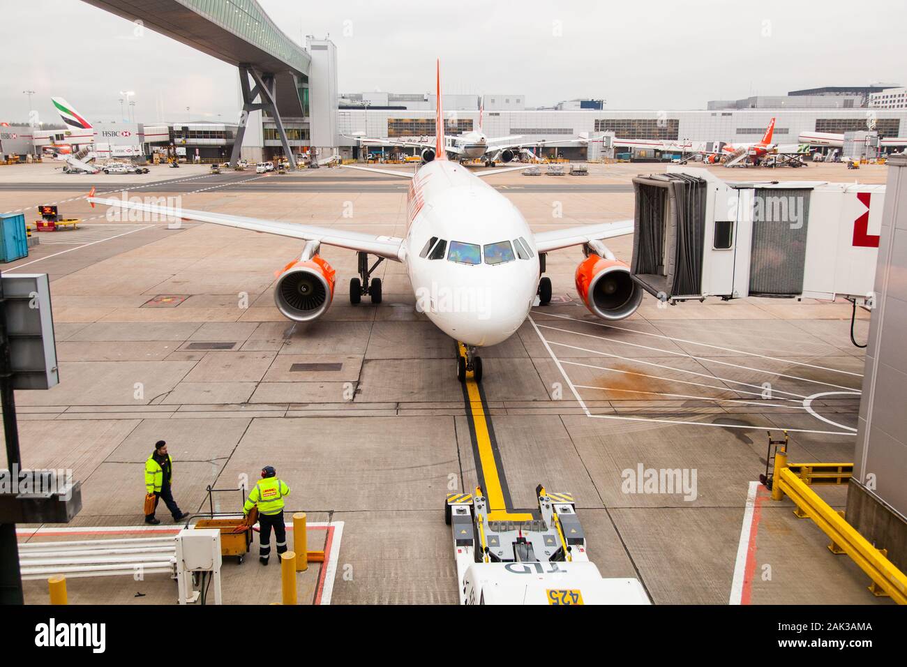 easyJet passenger jet at London Gatwick Airport, England, United