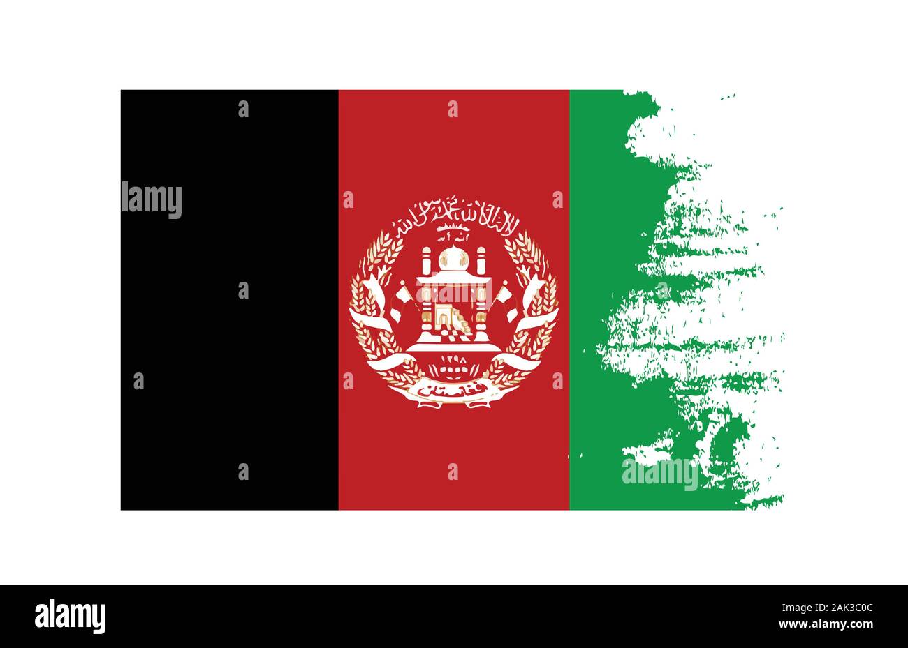 grunge texture Afghanistan country flag national symbol. Scratched or scratchy concept. Suitable as a background wallpaper design Stock Vector