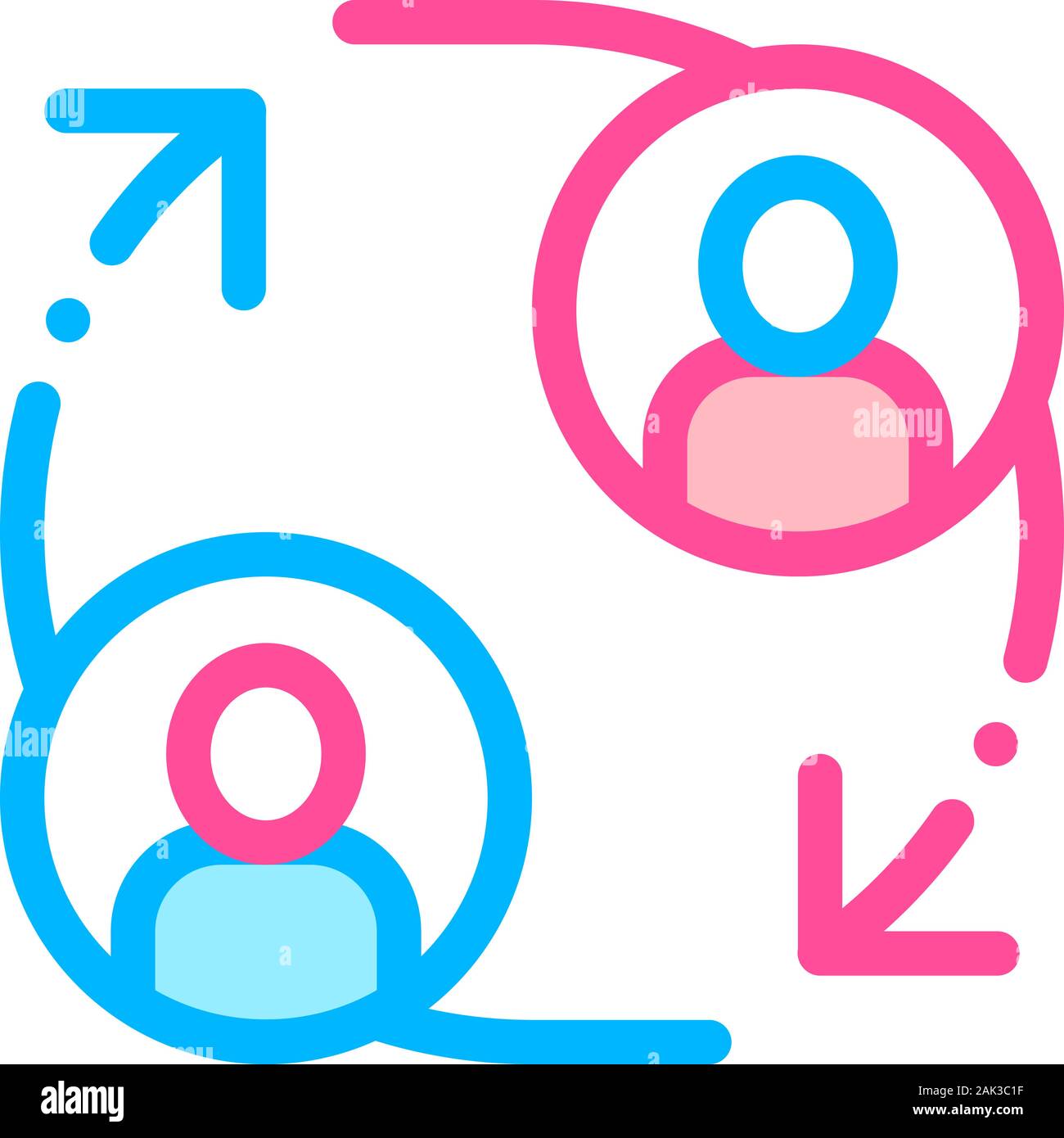 Volunteers Support Person Vector Thin Line Icon Stock Vector