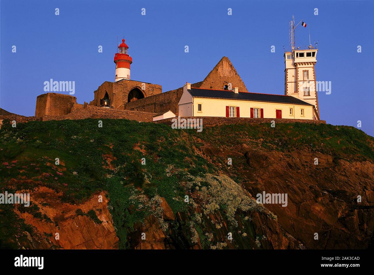 The lighthouse at the Pointe de St. Mathieu in Brittany, France ...