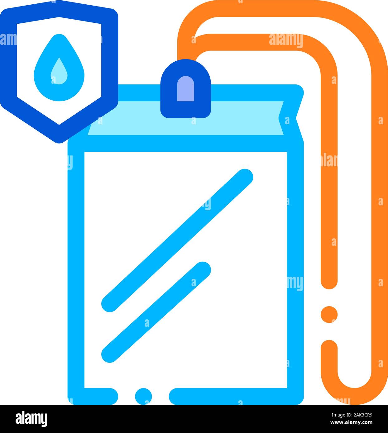 Waterproof Material Thing Cover Vector Line Icon Stock Vector