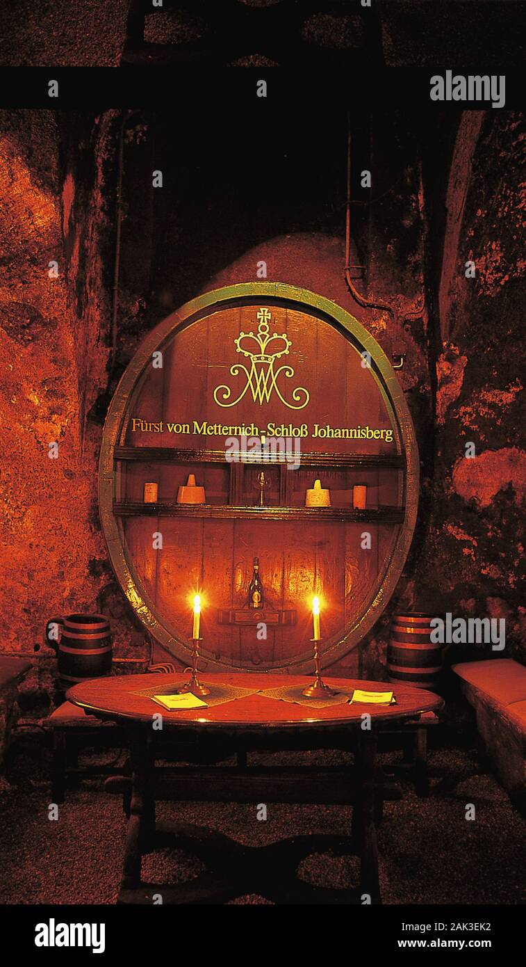 The wine cellar of the castle Johannisberg in the Rheingau, Germany