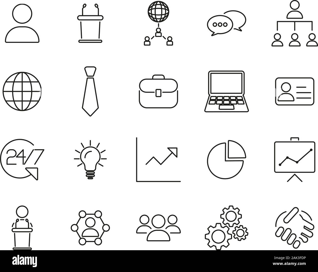 Business Meeting Icons Thin Line Set Big Stock Vector Image & Art - Alamy