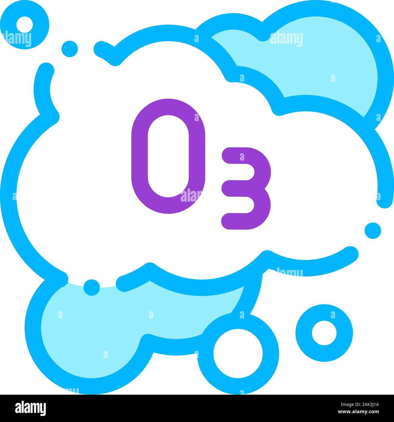 Laundry Service Ozon Foam Vector Thin Line Icon Stock Vector