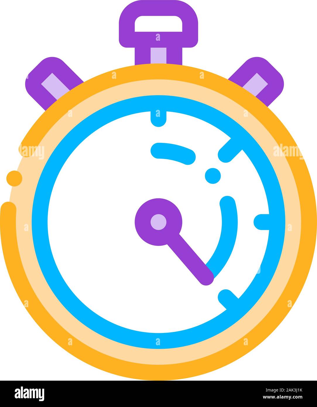 Laundry Service Stop Watch Vector Thin Line Icon Stock Vector