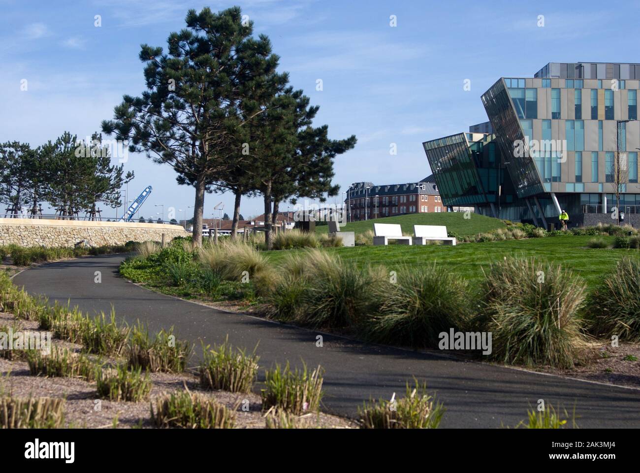 Mill Dam / Harton Quays Park, South Shields riverside Stock Photo Alamy