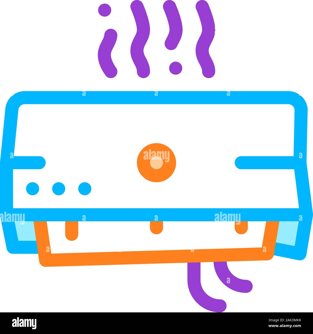 Broken Office Conditioner Vector Thin Line Icon Stock Vector