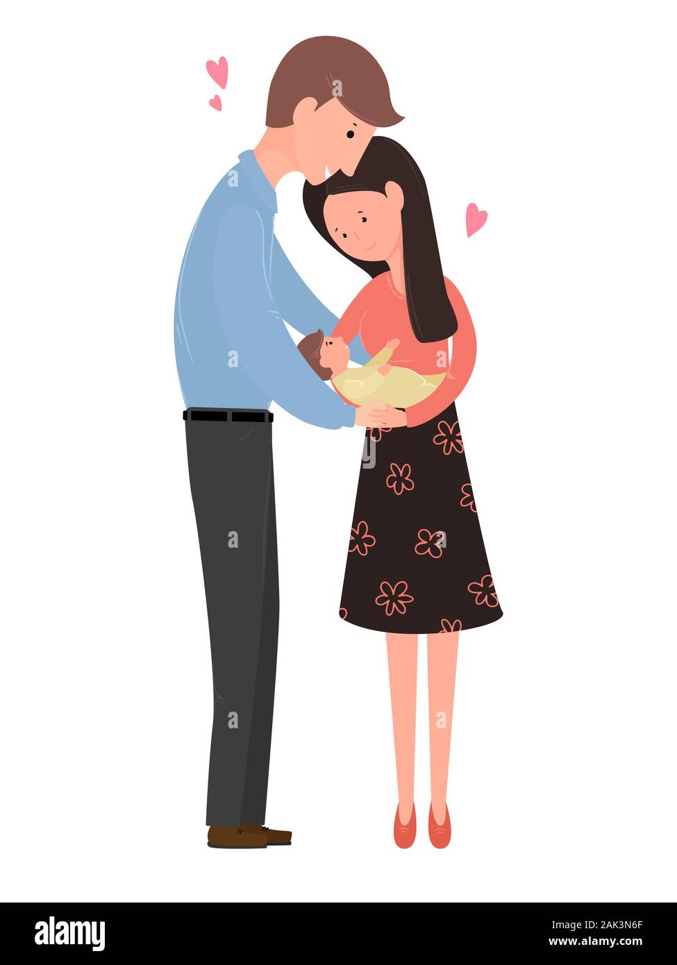 Happy family. Mom, dad and little baby. Vector illustration Stock Vector  Image & Art - Alamy