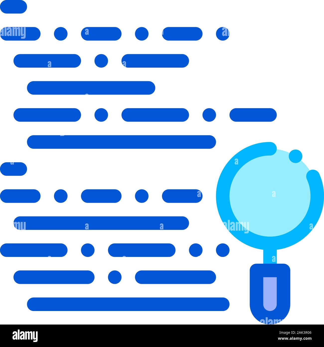 Magnifier Search Code Mistake Vector Line Icon Stock Vector