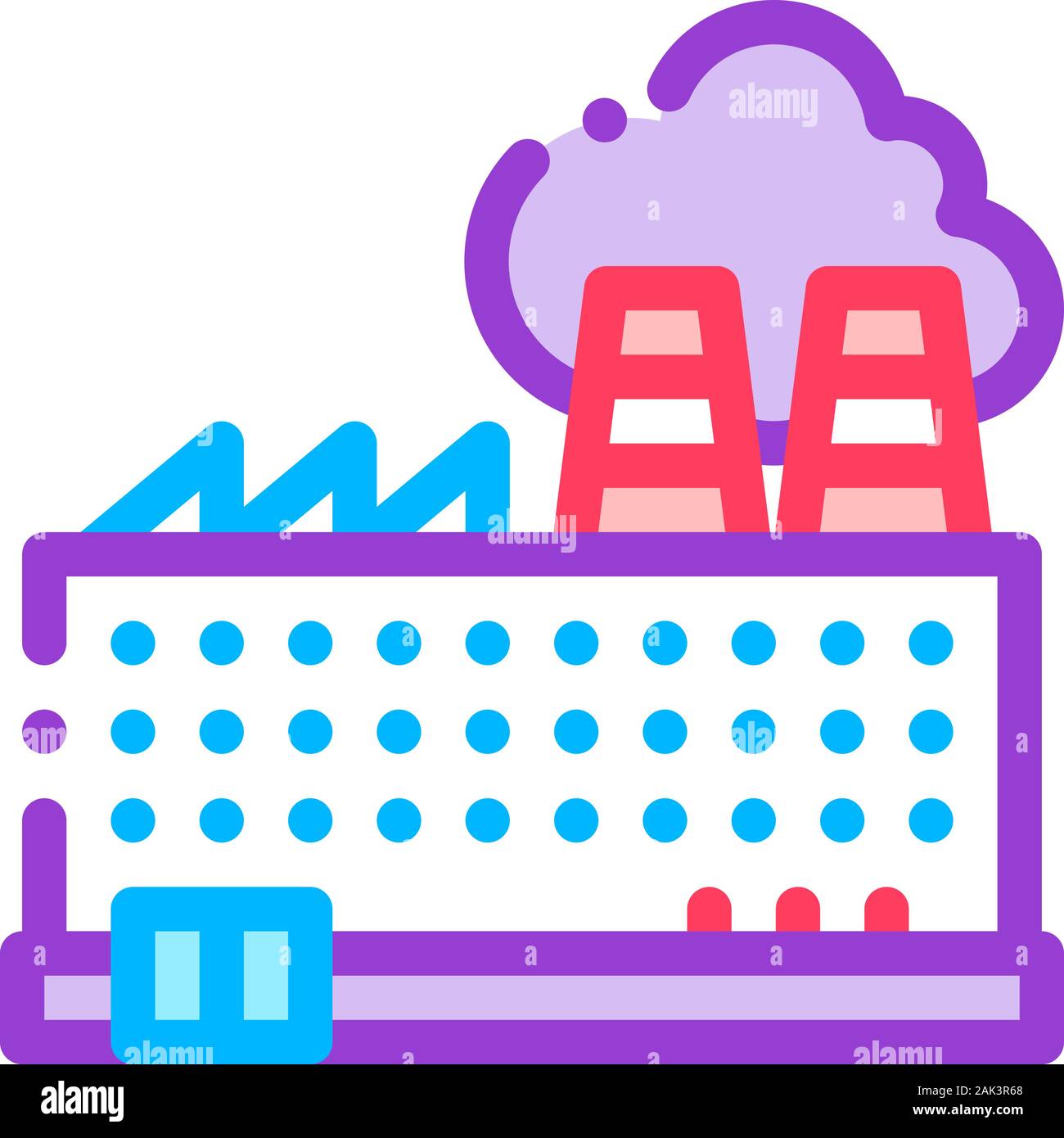 Industrial Plant Building Vector Thin Line Icon Stock Vector Image ...