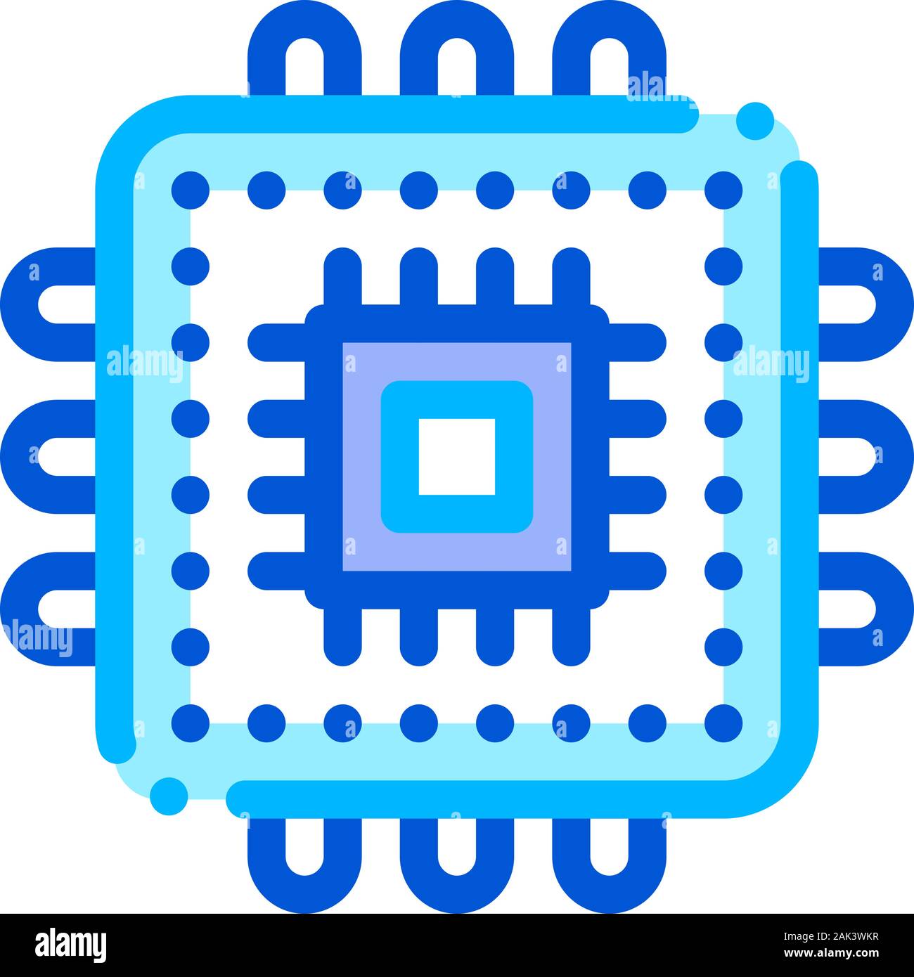 Computer Element Processor Vector Thin Line Icon Stock Vector Image ...