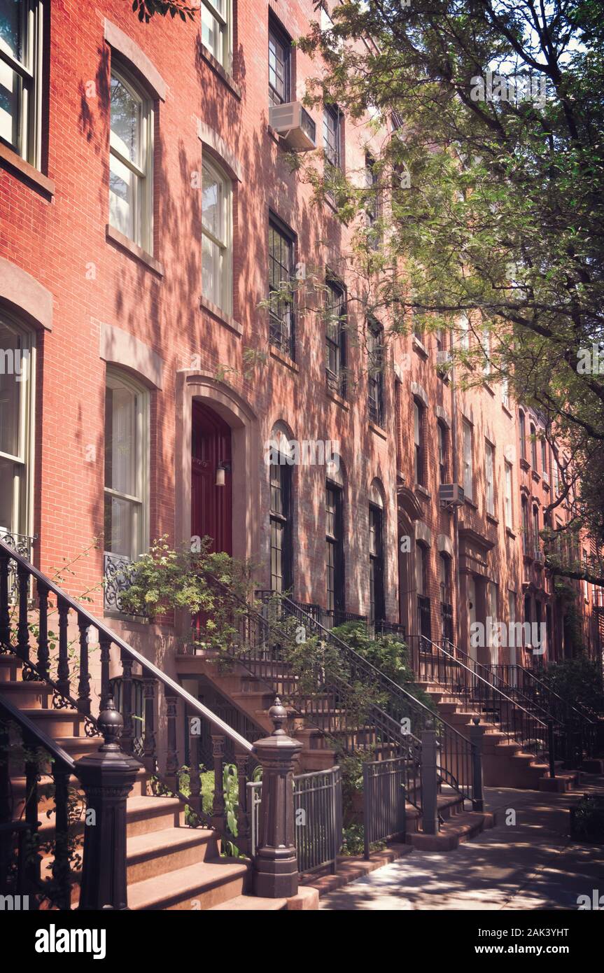 Townhouses in Greenwich Village, New York City, USA Stock Photo