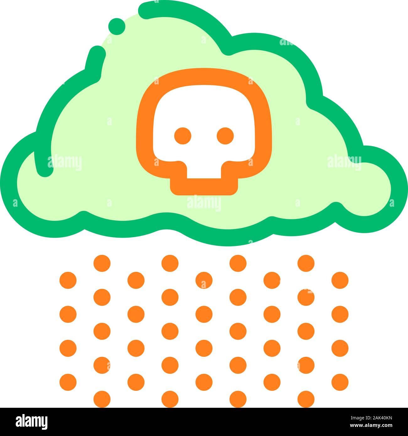 Acid Rain Earth Problem Vector Thin Line Icon Stock Vector