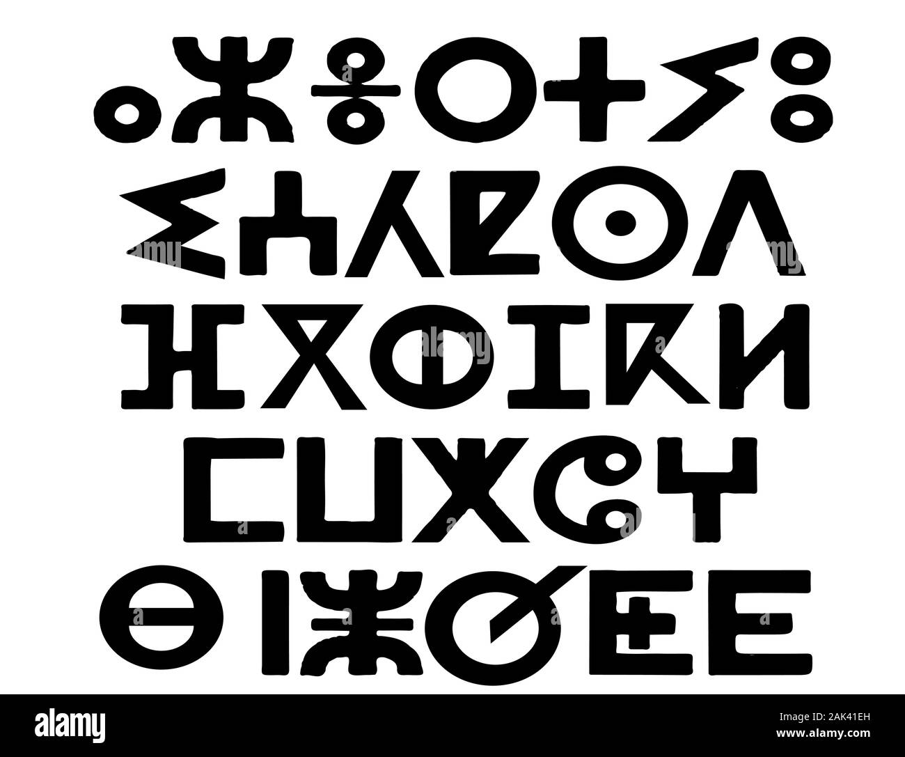berber alphabet pattern, signs elements, vector illustration Stock Vector