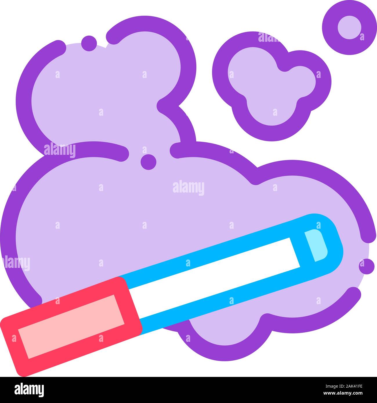 Cigarette And Smoke Steam Vector Thin Line Icon Stock Vector