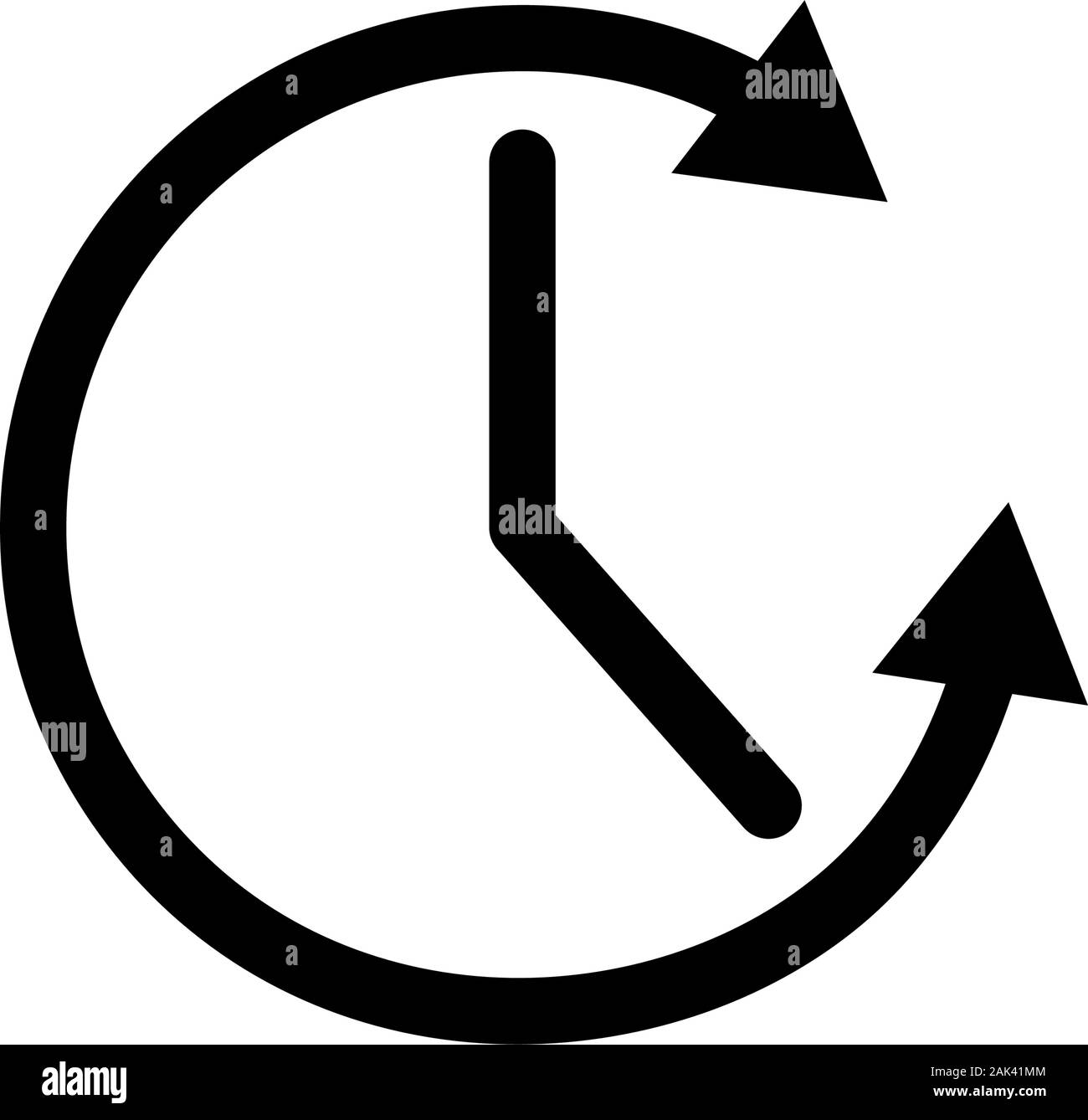 Clock with arrow icon. Running Time Icon. Simple Sign Of Clock Hands