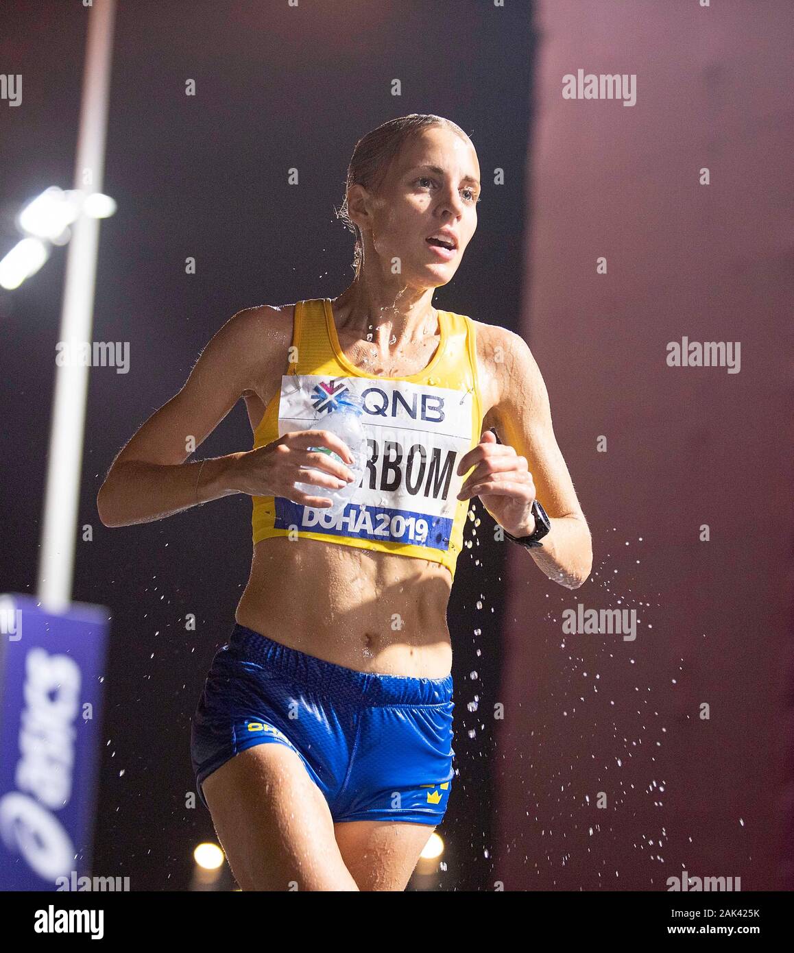 Refreshment for Cecilia NORRBOM (SWE/DNF), Final Women's Marathon campaign, on September 27, 2019 World Athletics Championships 2019 in Doha/Qatar, from September 27. - 10.10.2019. Â | usage worldwide Stock Photo