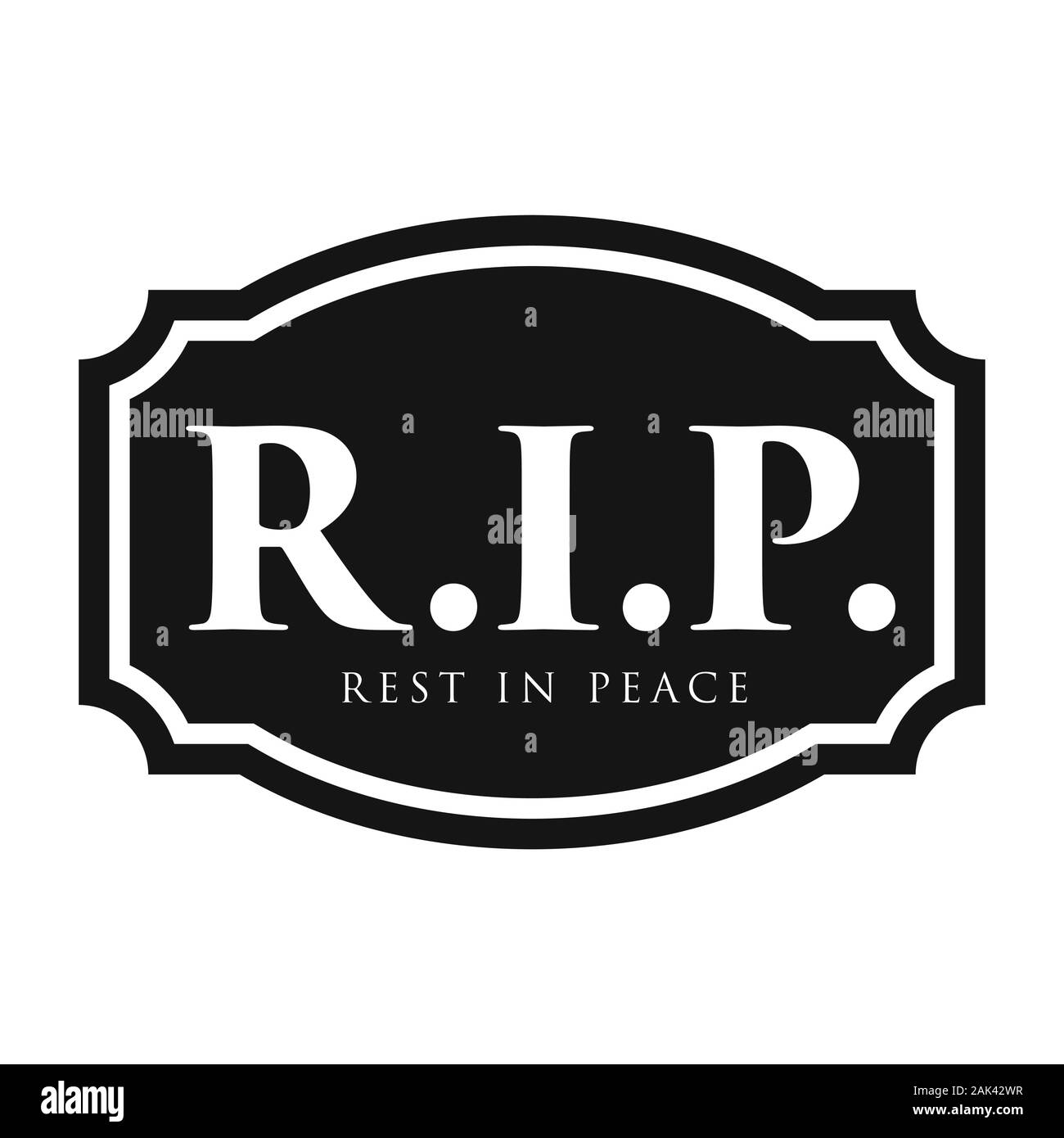 Rest in Peace sign black Stock Vector
