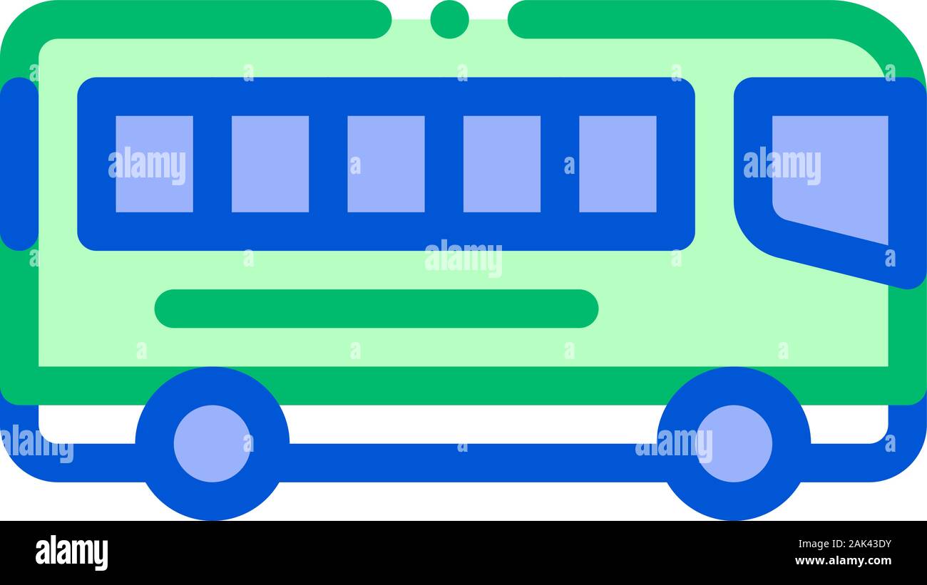 Public Transport Inter-city Bus Vector Sign Icon Stock Vector
