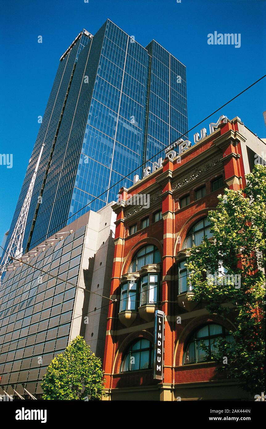 Hotel Lindrum In Der Flinders Street In Melbourne Australien Usage Worldwide Stock Photo Alamy