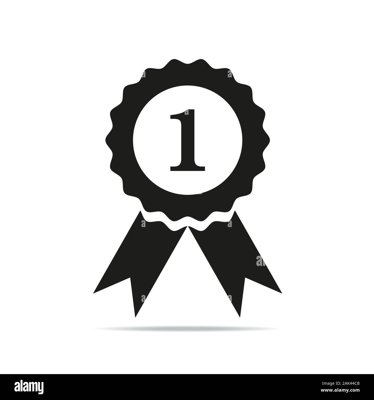 number one certified award badge vector icon medal Stock Vector Image