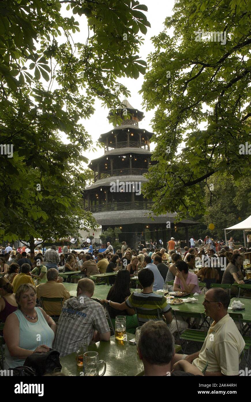 Chinesischer Turm im Englischen Garten, München usage worldwide Stock